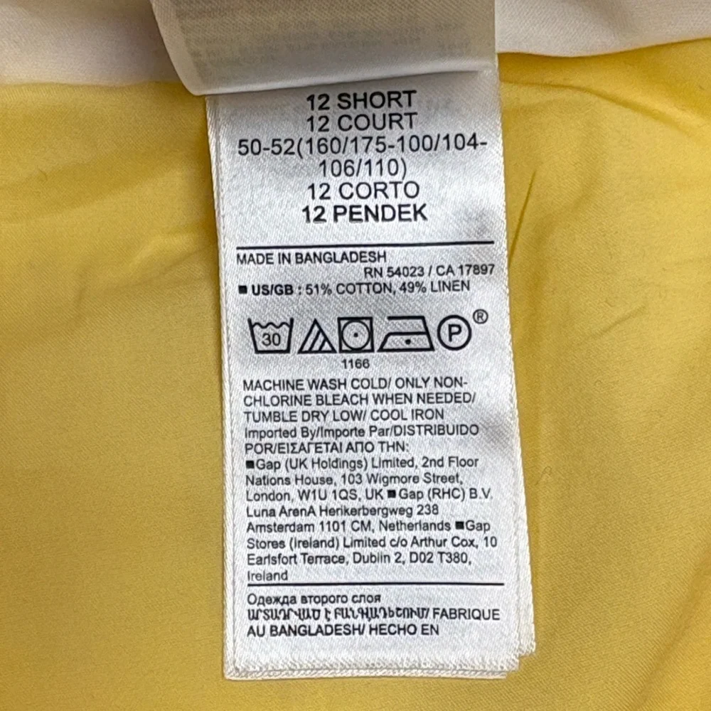 Banana Republic Islet High Rise Wide Leg Twill Trouser Pant Yellow 12S